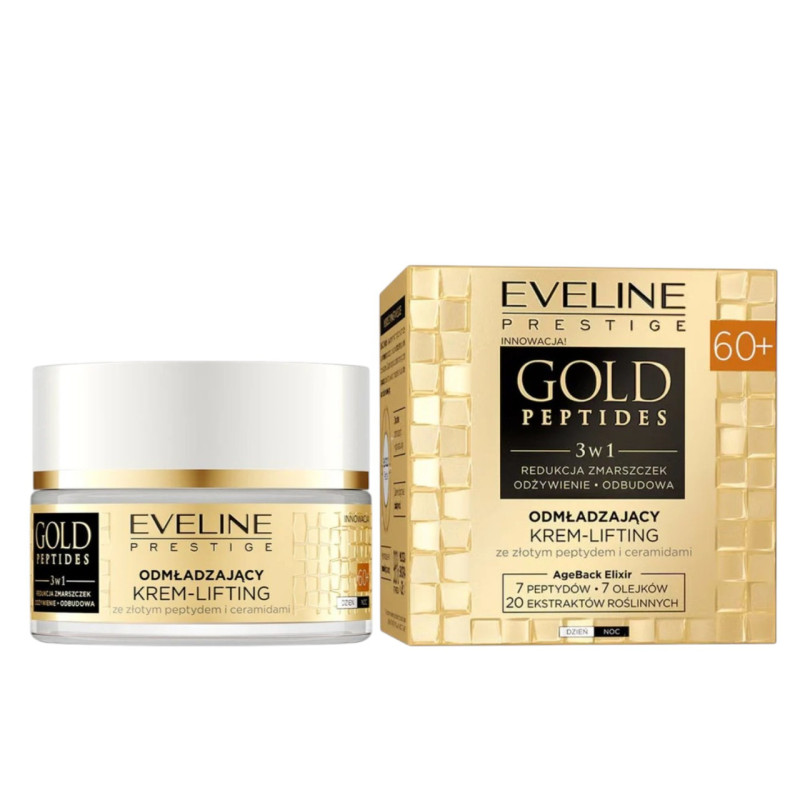 Крем-ліфтинг Eveline Cosmetics GOLD PEPTIDES 60+ Омолоджуючий 50 мл.