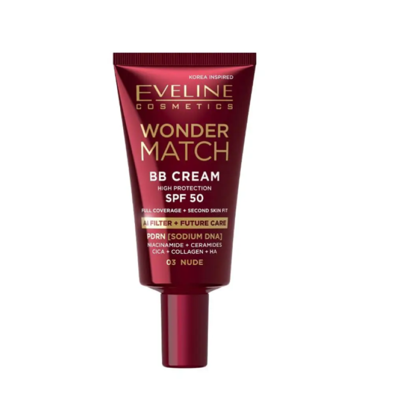 Тональний крем EVELINE BB WONDER MATCH SPF50 03 nude 30 мл 1790