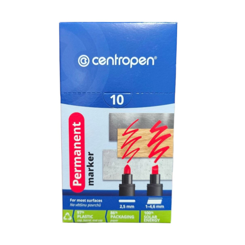 Маркер Centropen 8566/01 чорний круглий 2,5 мм. 10 шт. 6949