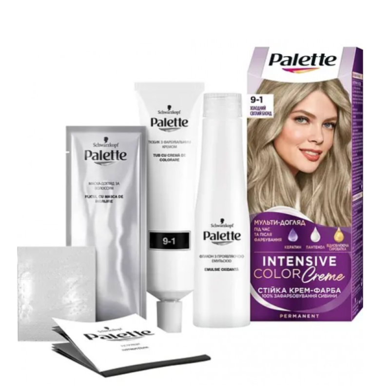 Фарба для волосся Palette Intencive Color Creme 9-1 Холодний світлий блонд Уцінка