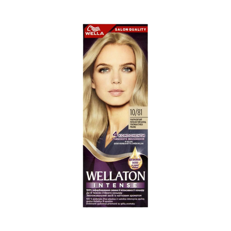 Крем-фарба для волосся Wellaton інтенсивна 10/81 Ультрасвітлий попелястий блонд 110 мл Уцінка