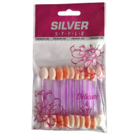 Аплікатор для макіяжу Silver Style SA-05 двосторонній бузковий 6,5 см 10 шт. 0057