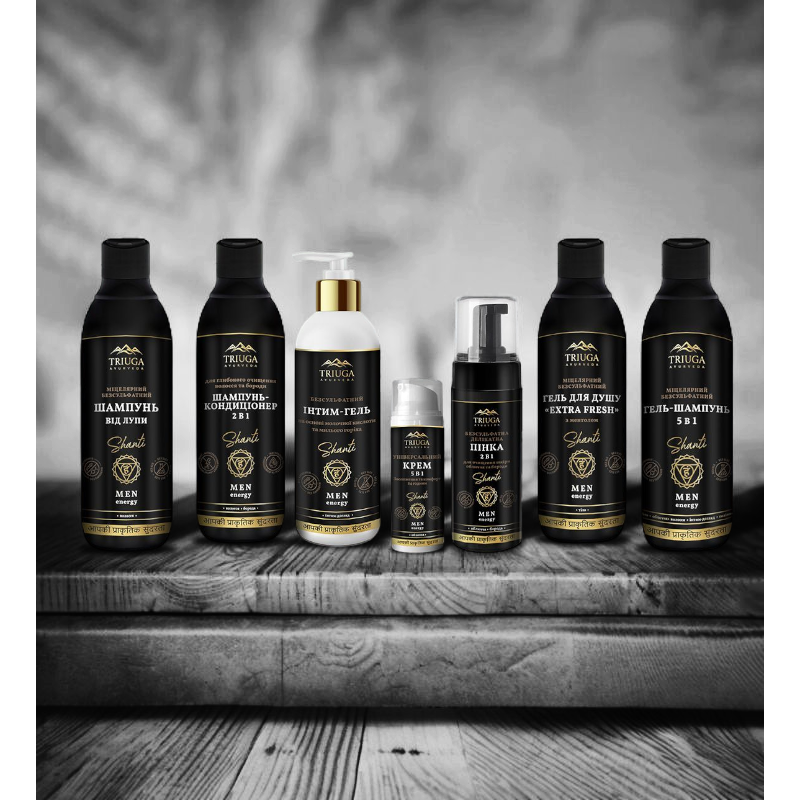 Шампунь Бессульфатный Triuga AYURVEDA Против перхоти Мицеллярный 550 мл.