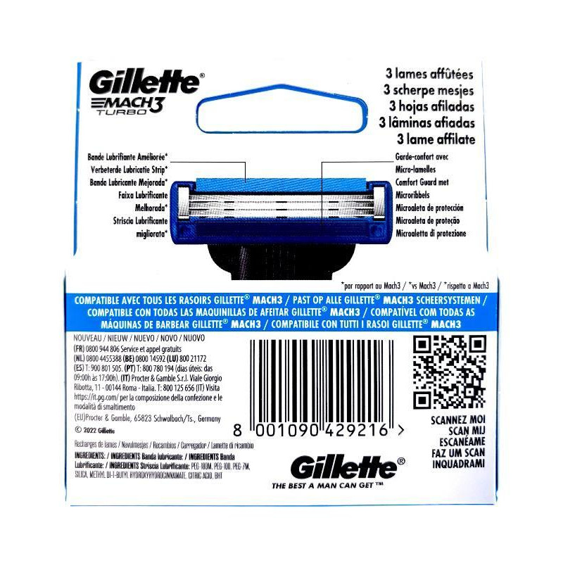 Картриджі Gillette Mach 3 Turbo 4 шт.
