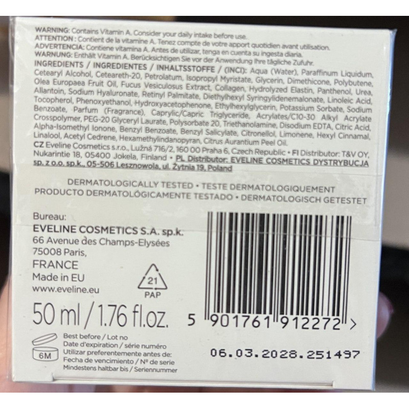 Крем для лица EVELINE COLLAGEN & ELASTIN для зрелой кожи, жирный 50 мл 2272