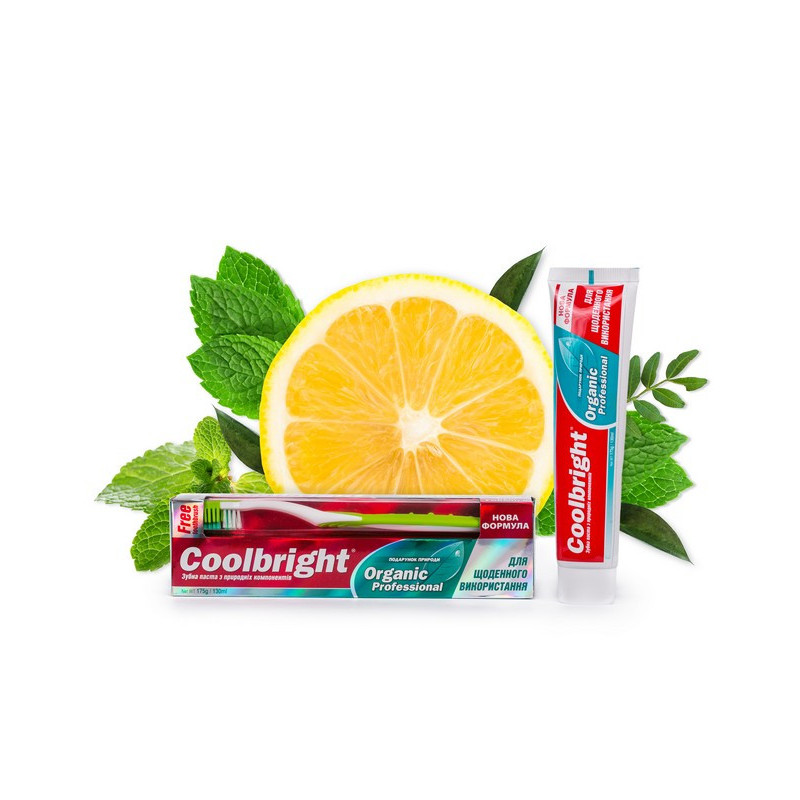 Зубна паста + Зубна щітка CoollBright Organic 175 г.