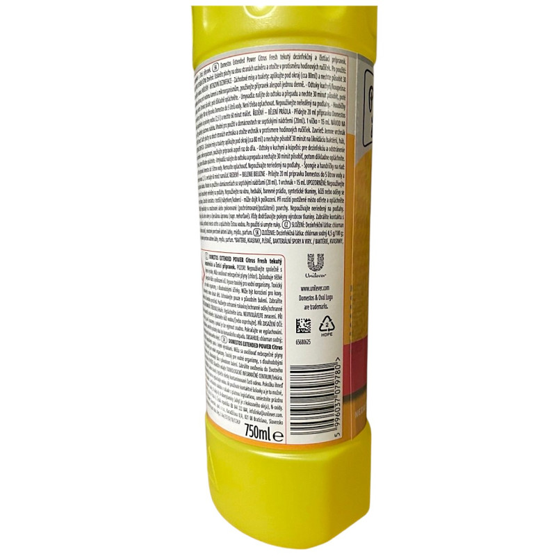 Средство для чистки унитаза Domestos 0,75 л Желтый 9780